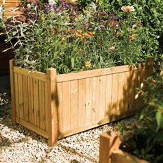 Rectangular Timber Planter with Natural Finish