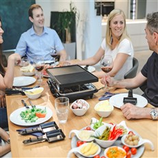Steba RC28 Premium Electric Cast Raclette for 8 – Non-stick Cast Plate and 8 raclette pans