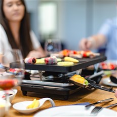 Steba RC28 Premium Electric Cast Raclette for 8 – Non-stick Cast Plate and 8 raclette pans