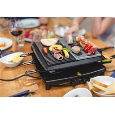 Steba RC-4-PLUS Premium Quality Electric Raclette for 6 people – Black Non-stick Coated Grill Plate, Cut & Scratch-Resistant Stone Plate, Made in Germany | Cooking Equipment