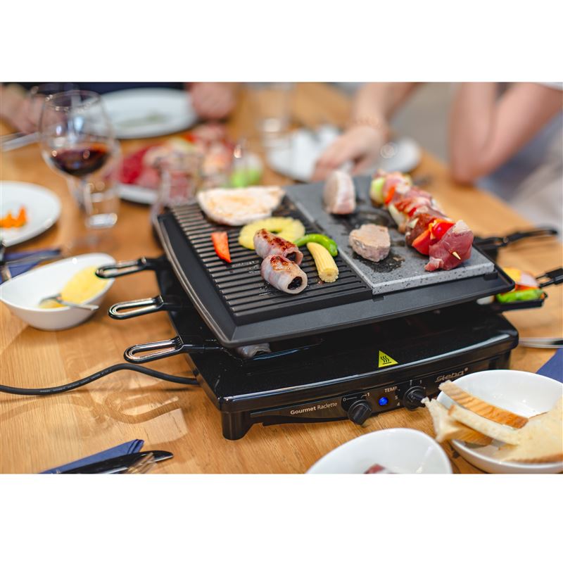 Steba RC-4-PLUS Premium Quality Electric Raclette for 6 people – Black  Non-stick Coated Grill
