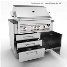 Stainless Steel DIY Outdoor Kitchen 4 Burner Gas BBQ Cabinet