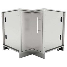 DIY Outdoor Kitchen Base Corner Cabinet with Three Shelves