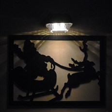 Santa and Reindeer Garden Wall Art and Solar Lighting