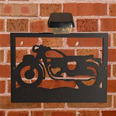 Motorbike Garden Wall Art and Solar Lighting Décor