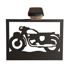 Motorbike Garden Wall Art and Solar Lighting Décor