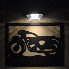 Motorbike Garden Wall Art and Solar Lighting Décor