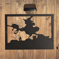 Witch Garden Wall Art Plaque and Solar Lighting