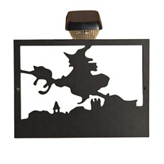 Witch Garden Wall Art Plaque and Solar Lighting