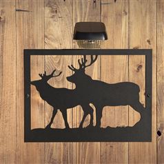 Stag Garden Wall Art Plaque and Solar Lighting