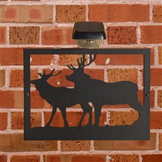 Stag Garden Wall Art Plaque and Solar Lighting