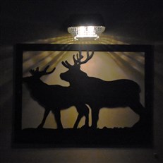 Stag Garden Wall Art Plaque and Solar Lighting