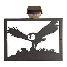 Owl Garden Wall Art Plaque and Solar Lighting