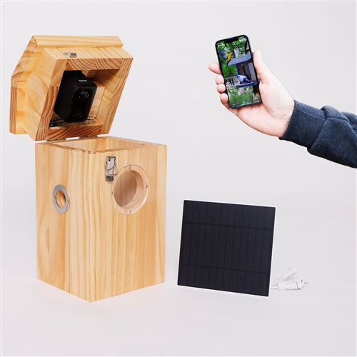 Solar Powered Wireless Bird Box Camera and Bird House with AI Bird Recognition camera