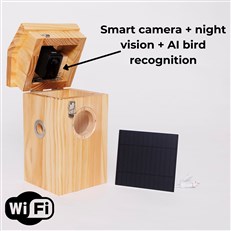 Solar Powered Wireless Bird Box Camera and Bird House with AI Bird Recognition camera