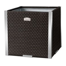 Poly Rattan Cube Planter with Decorative Aluminium Trim