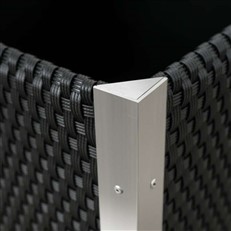 Poly Rattan Cube Planter with Decorative Aluminium Trim