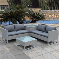 Lifestyle Pacific Rattan Garden Corner Sofa Set