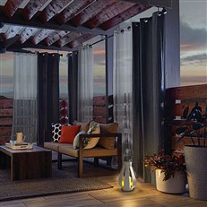 Silver Solar Pear Shaped Garden Outdoor Lantern with LED Candle 