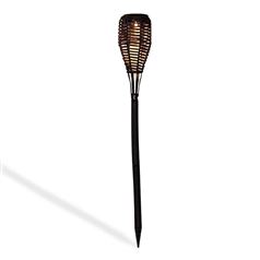 Brown Rattan Effect Solar LED Garden Torch 