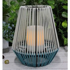 Outdoor Garden Solar Rattan Effect Lantern with LED Candle