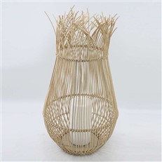 Rattan Effect Garden Outdoor Solar Lantern with LED Candle 