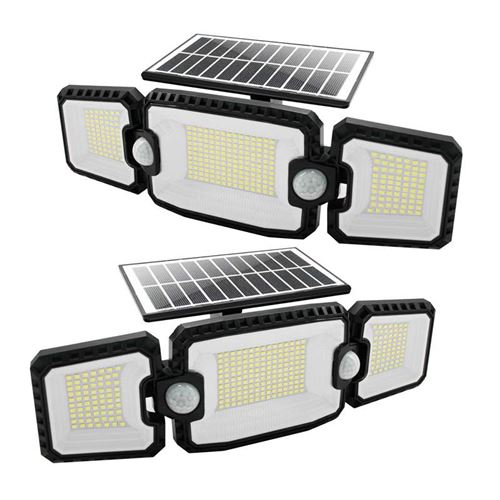 Solar LED Triple Security Floodlight with Double PIR Sensor