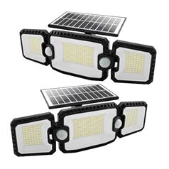 Solar LED Triple Security Floodlight with Double PIR Sensor