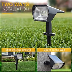 Set of 2 Solar LED Garden Spotlights