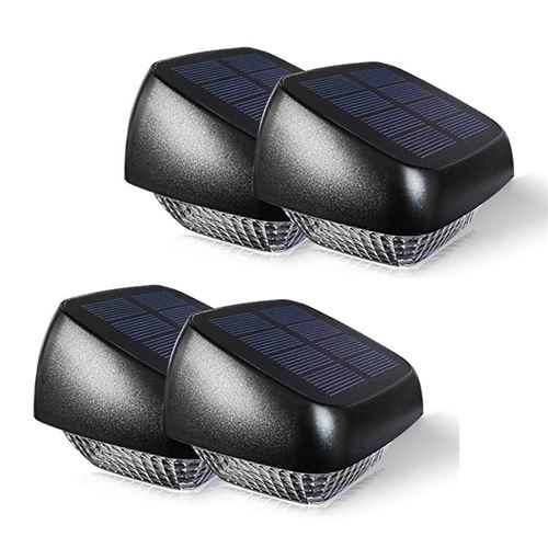 Set of 4 Outdoor Solar LED Fence or Wall Lights