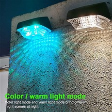 Set of 4 Outdoor Solar LED Fence or Wall Lights