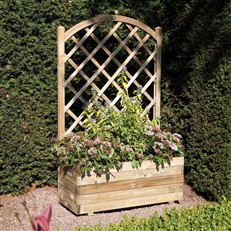 Rectangular Planter with Lattice Panel