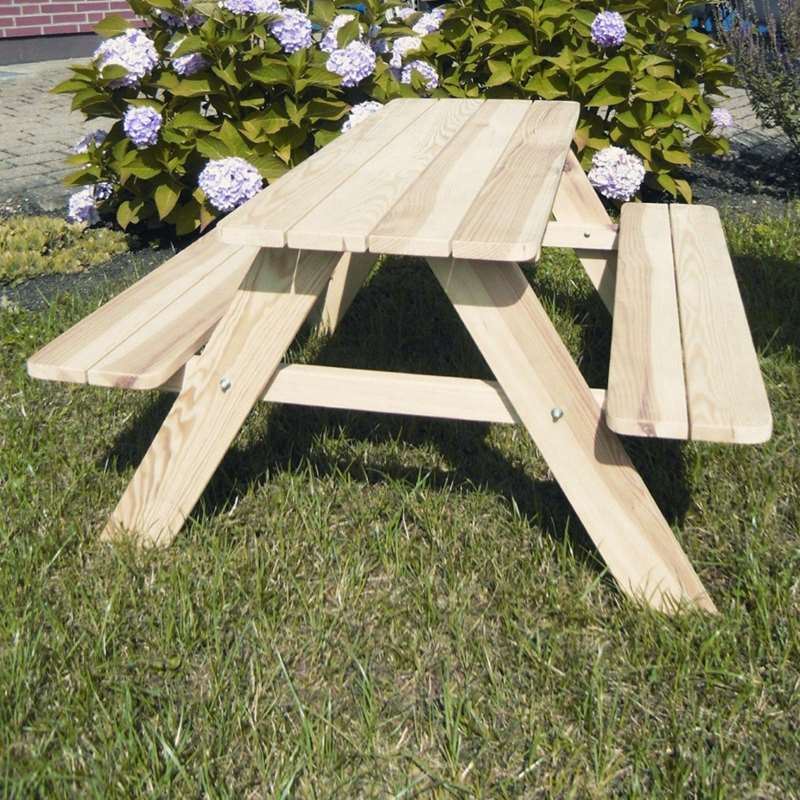 Children's Solid Pine Garden Picnic Table & Bench