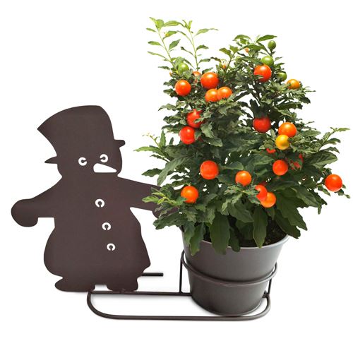Snowman Silhouette Plant Pot
