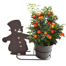 Snowman Silhouette Plant Pot