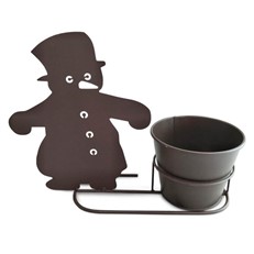 Snowman Silhouette Plant Pot