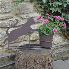 Playful Kitten Silhouette Plant Pot