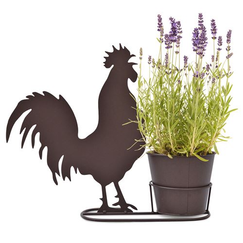 Cockerel Silhouette Plant Pot