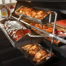 Long Adjustable 15-24 Inch Rib-O-Lator Trays for BBQ Rotisseries