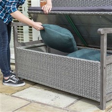 Alderley Rattan Garden Storage Bench