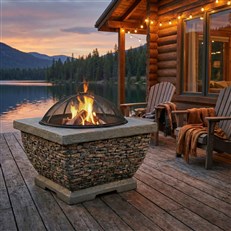 Premium Wood Burning Stone Fire Pit