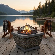 Premium Wood Burning Stone Fire Pit