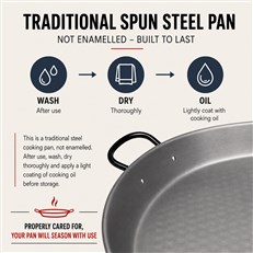 60cm Paella Pan with Legs, Burner and Spoon