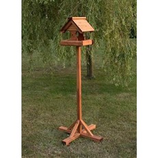Rustic Bird Table with Timber Roof 