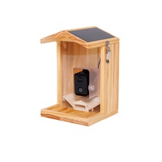 Solar Powered Wooden Bird Feeder with AI Bird Detection Smart WIFI Camera