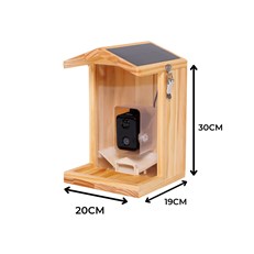 Solar Powered Wooden Bird Feeder with AI Bird Detection Smart WIFI Camera