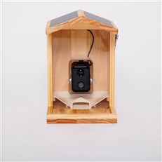 Solar Powered Wooden Bird Feeder with AI Bird Detection Smart WIFI Camera