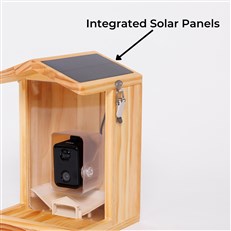 Solar Powered Wooden Bird Feeder with AI Bird Detection Smart WIFI Camera