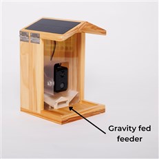 Solar Powered Wooden Bird Feeder with AI Bird Detection Smart WIFI Camera